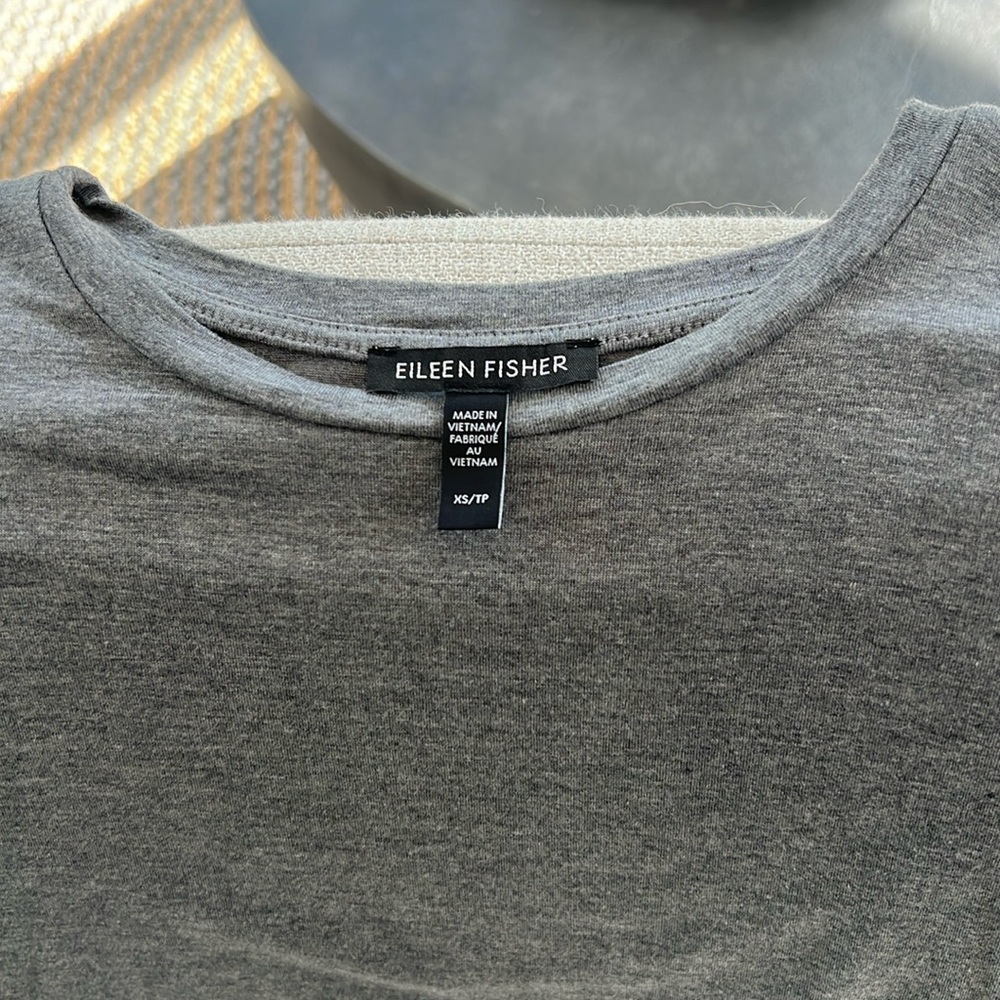 Eileen Fisher Heather Gray Fine Jersey Square Top Size XS